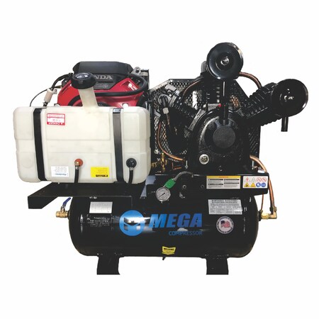 Mega Compressor Mega Power Compressor, Honda GX630, Key Start 30 Gal, w/FuelTank MP-18030G-P10T
